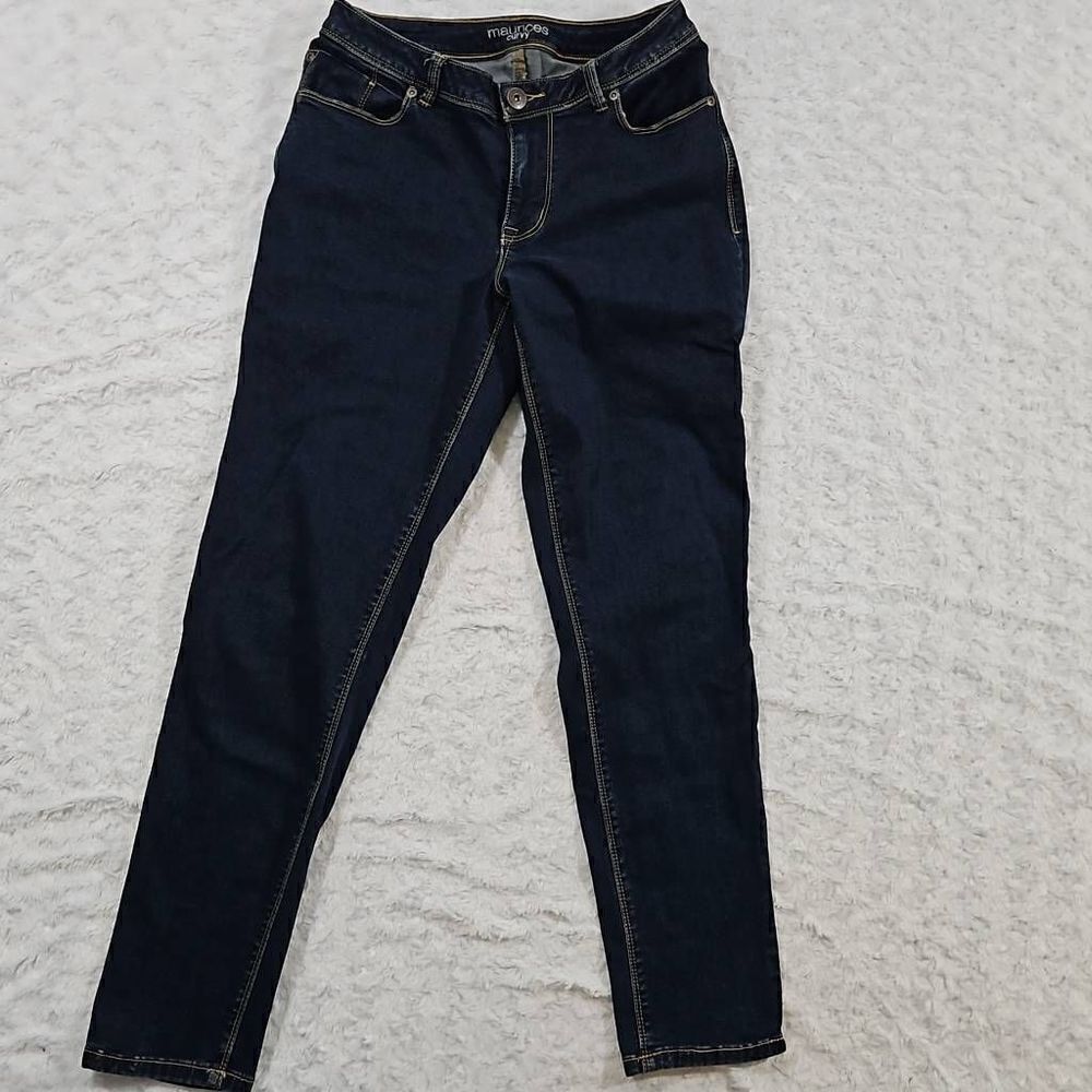 Maurice's curvy skinny jeans womens 5/6 short dark wash denim stretchy comfort